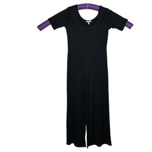 Chelsea 28 NWT Jumpsuit Short Sleeve Black Size Large Ribbed Stretchy Material
